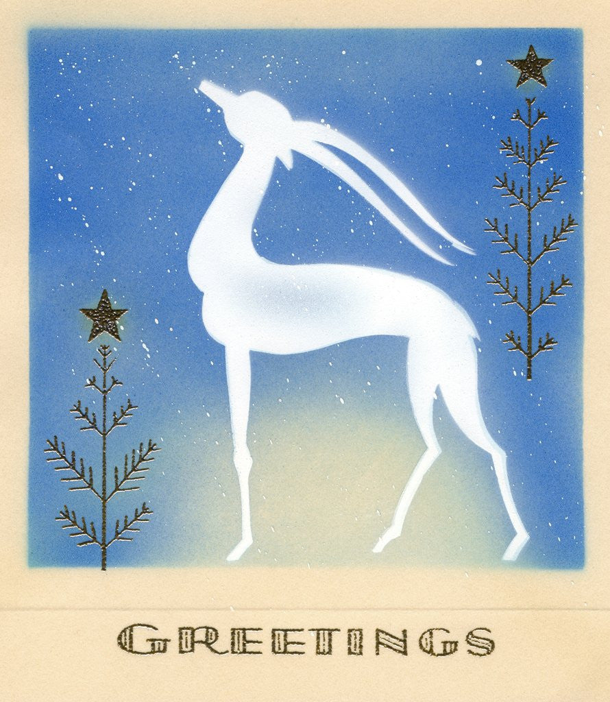Detail of Art Deco Christmas Design with an Ibex by Anonymous