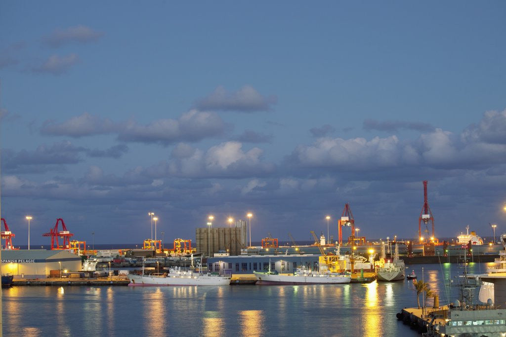 Detail of Harbor at night, Las Palmas, Gran Canaria, Spain by Anonymous