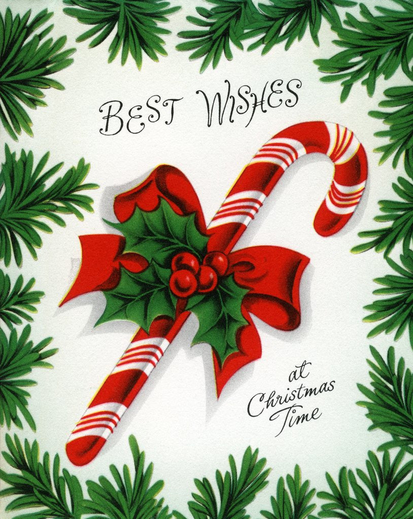 Detail of Vintage Illustration of Christmas Candy Cane by Anonymous