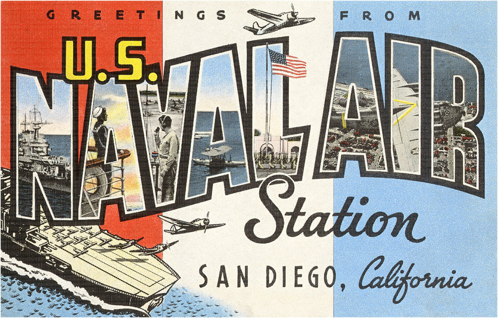Detail of Greetings from U.S. Naval Air Station, San Diego, California by Anonymous