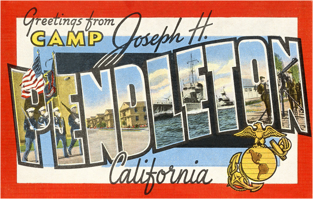 Detail of Greetings from Camp Joseph H. Pendleton, California by Anonymous