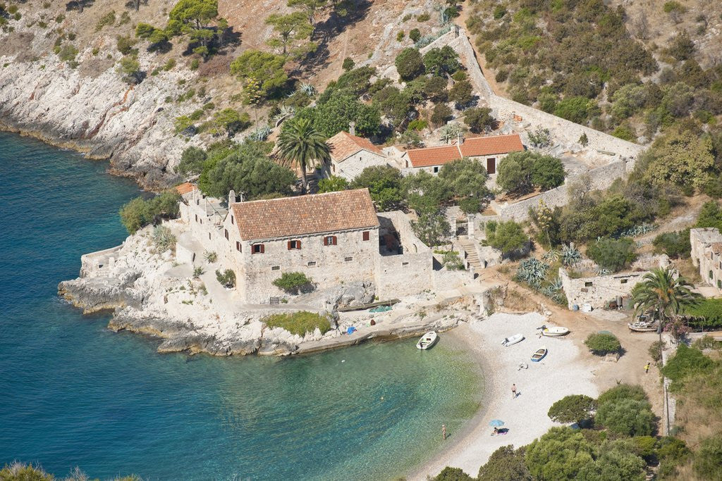 Detail of Coastal village, Dobovica Bay, Hvar Island, Croatia by Anonymous