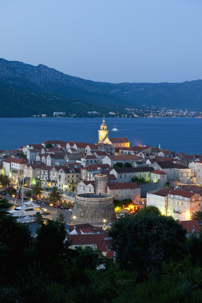 Detail of View of old town, Korcula, Croatia by Anonymous