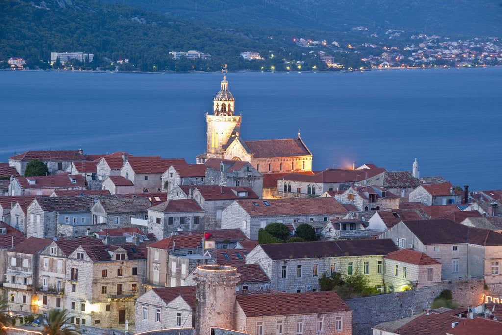Detail of View of old town, Korcula, Croatia by Anonymous