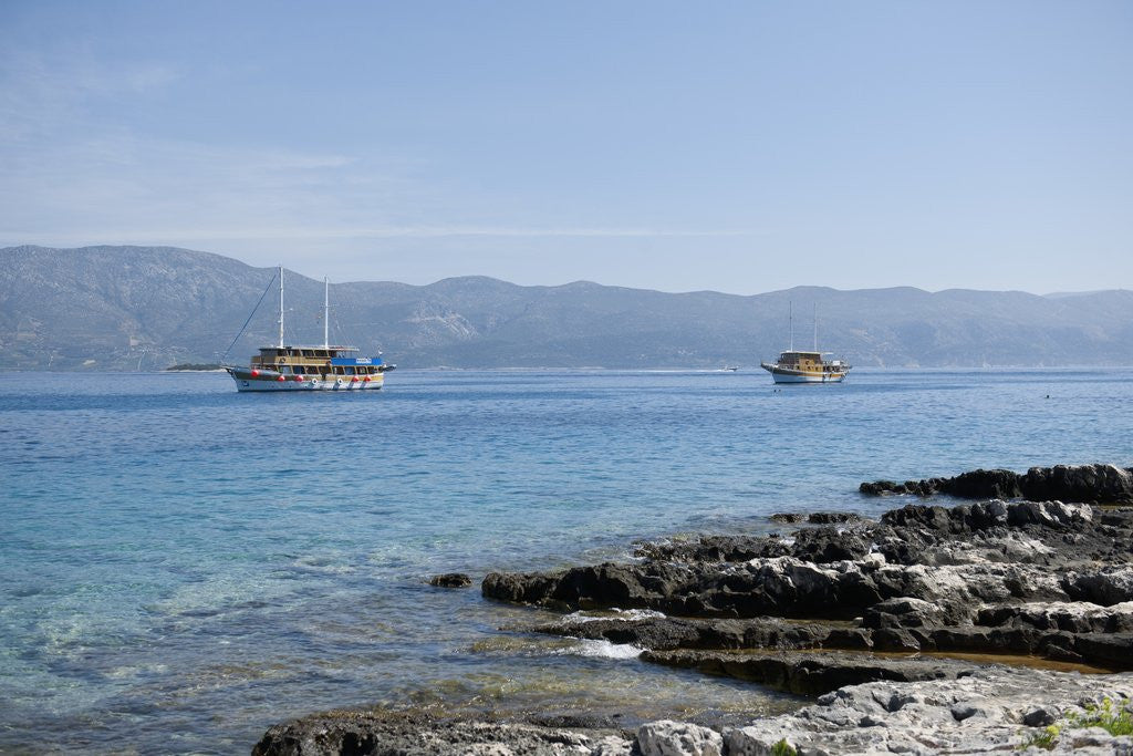 Detail of Beach and boats, Lumbarda, Korcula island, Croatia by Anonymous