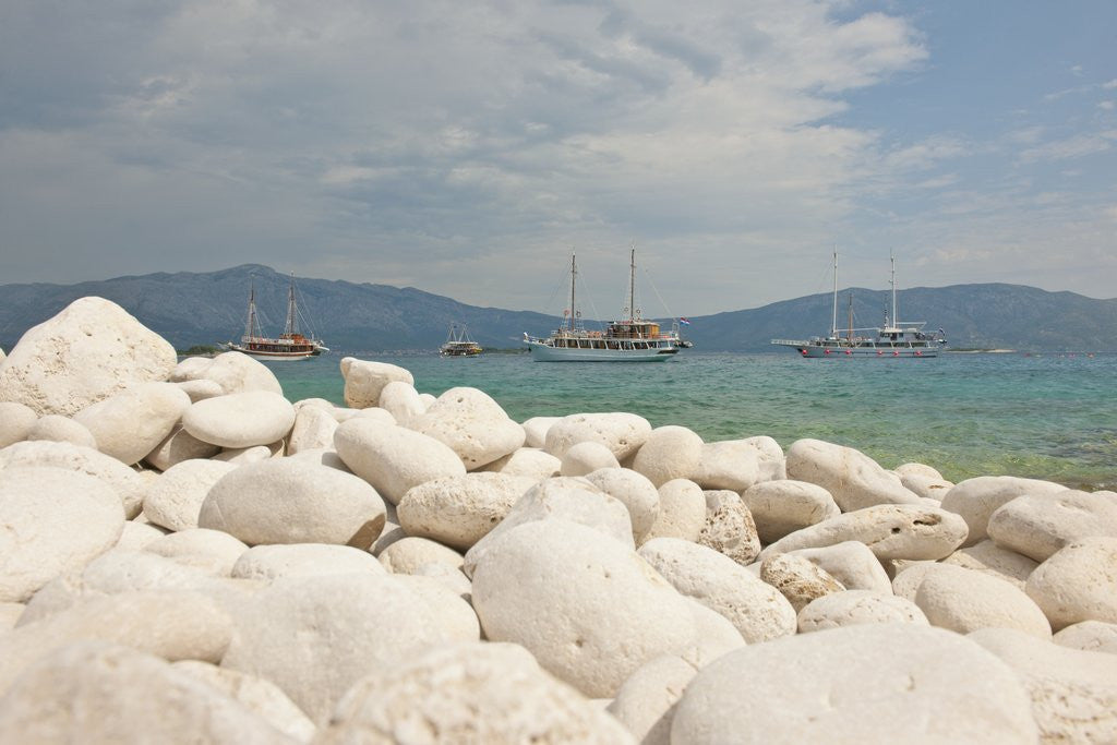 Detail of White rocks on beach, Lumbarda, Korcula island, Croatia by Anonymous