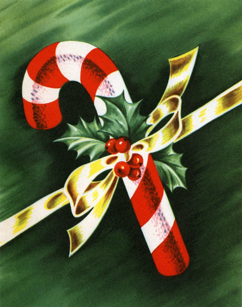 Detail of Vintage Illustration of Christmas Candy Cane by Anonymous
