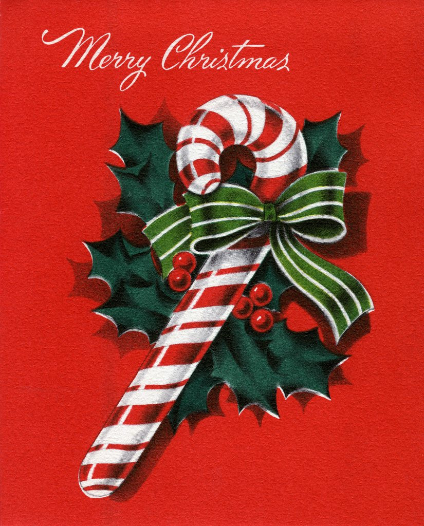 Detail of Vintage Illustration of Christmas Candy Cane by Anonymous