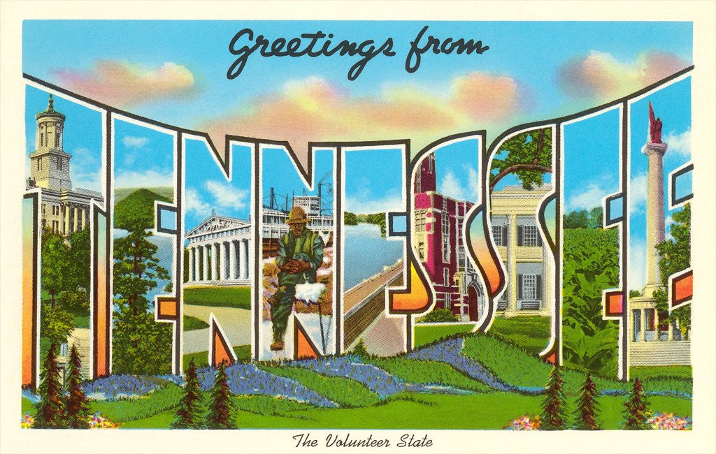 Detail of Greetings from Tennessee, the Volunteer State by Anonymous