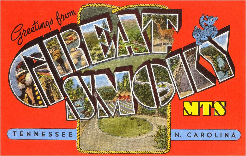 Detail of Greetings from Great Smoky Mountains, Tennessee and North Carolina by Anonymous