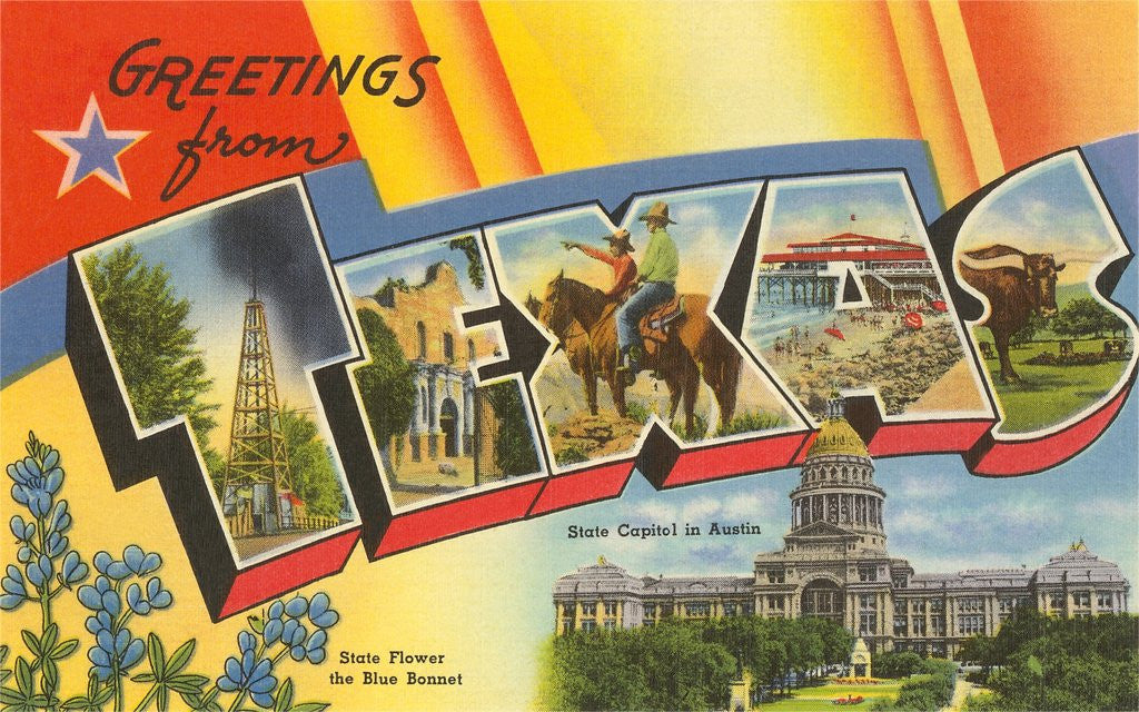 Detail of Greetings from Texas by Corbis