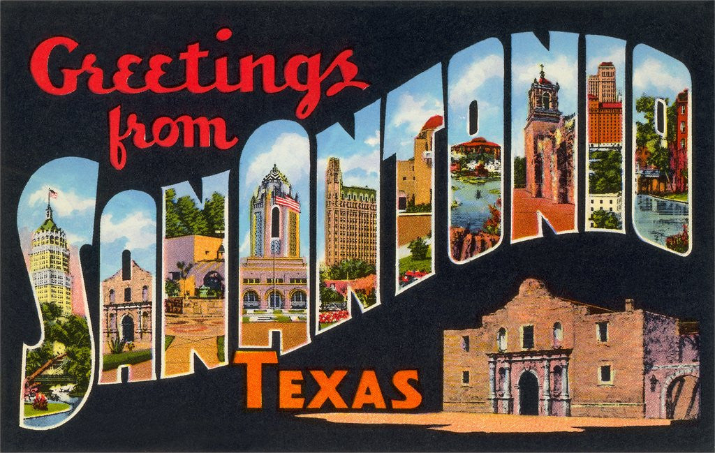 Detail of Greetings from San Antonio, Texas by Anonymous