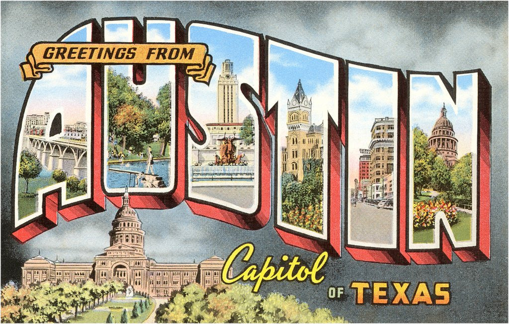 Detail of Greetings from Austin, Capitol of Texas by Anonymous
