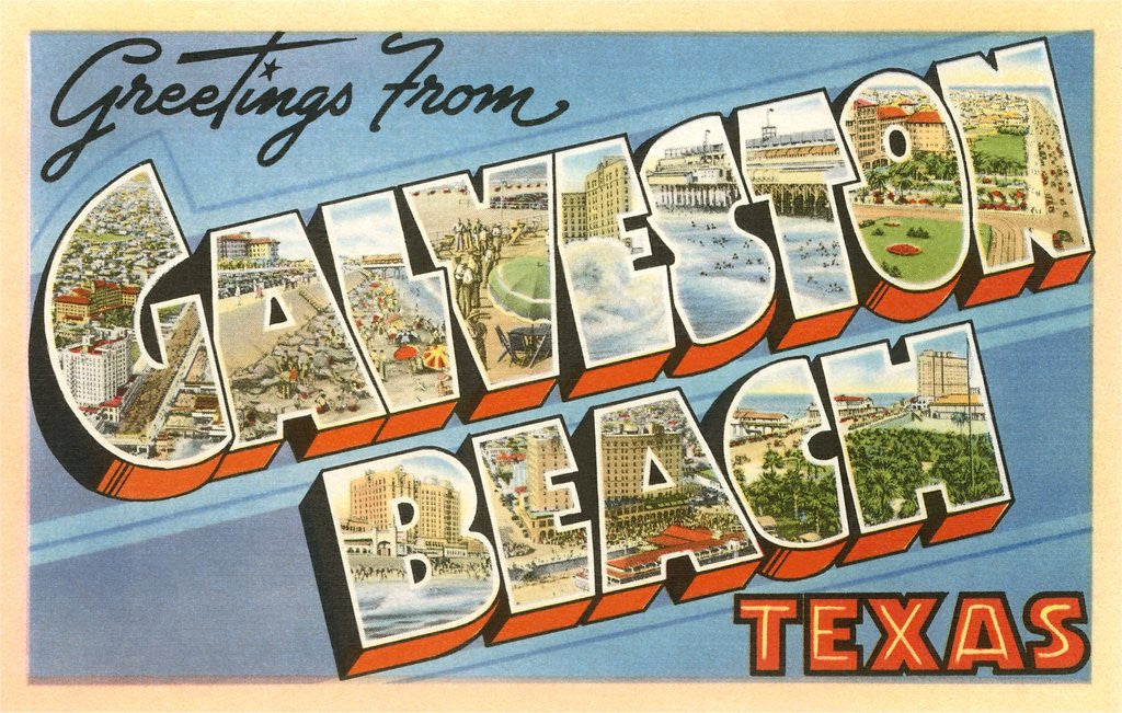 Detail of Greetings from Galveston Beach, Texas by Anonymous