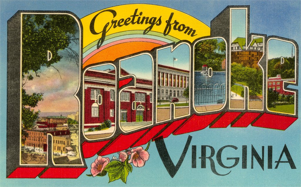 Detail of Greetings from Roanoke, Virginia by Corbis