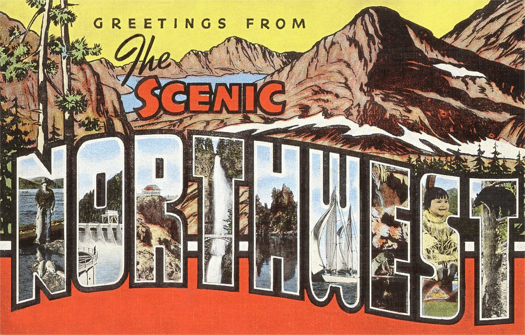Detail of Greetings from the Scenic Northwest by Anonymous