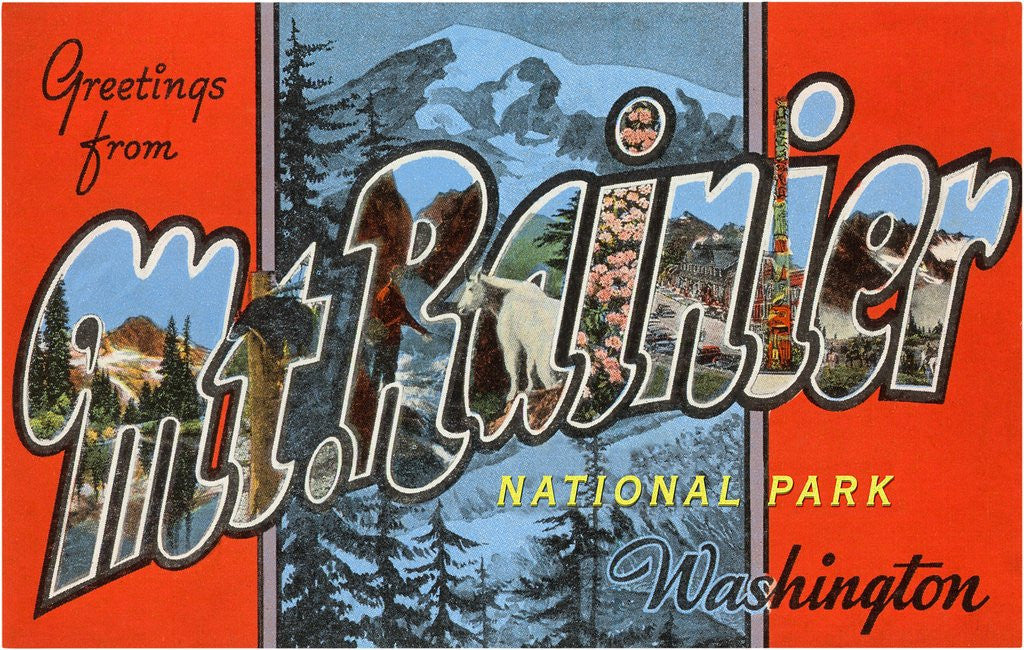 Detail of Greetings from Mt. Rainier National Park, Washington by Anonymous
