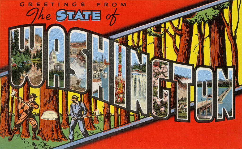 Detail of Greetings from the State of Washington by Anonymous