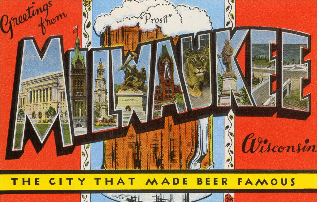Detail of Greetings from Milwaukee, Wisconsin, the City that Made Beer Famous by Anonymous