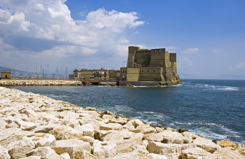 Detail of View of fortress by sea,, Naples, Campania, Italy by Anonymous