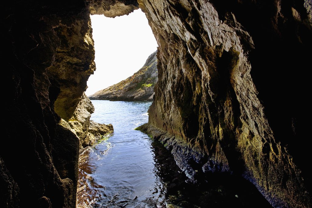 Detail of Rock cave and cliff, Xlendi, Gozo, Malta by Anonymous