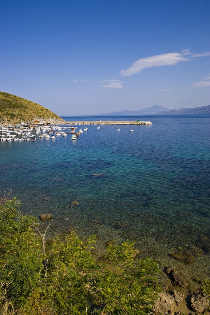 Detail of View of bay and harbor, Palinuro, Campania, Italy by Anonymous