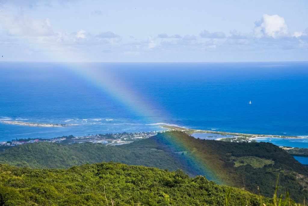 Detail of Rainbow over seascape, St. Martin Island, French Antilles by Anonymous