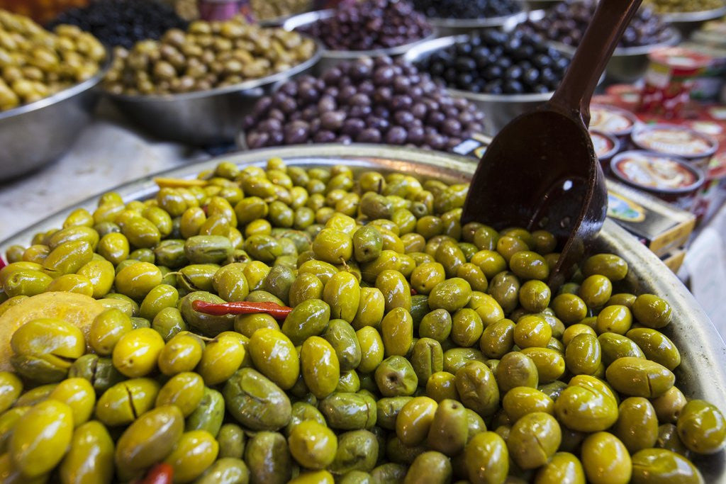 Detail of Variety of Olives in Carmel Market by Anonymous