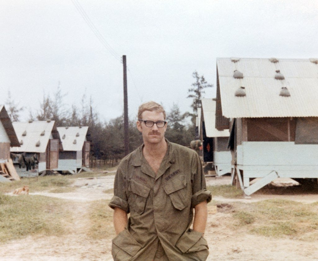 Detail of Snapshot of US Army soldier on base in Vietnam, ca. 1970 by Corbis