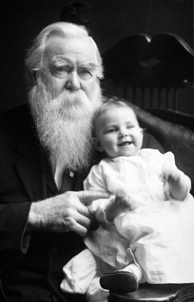 Detail of Senior man holds his grandson, ca. 1910 by Anonymous