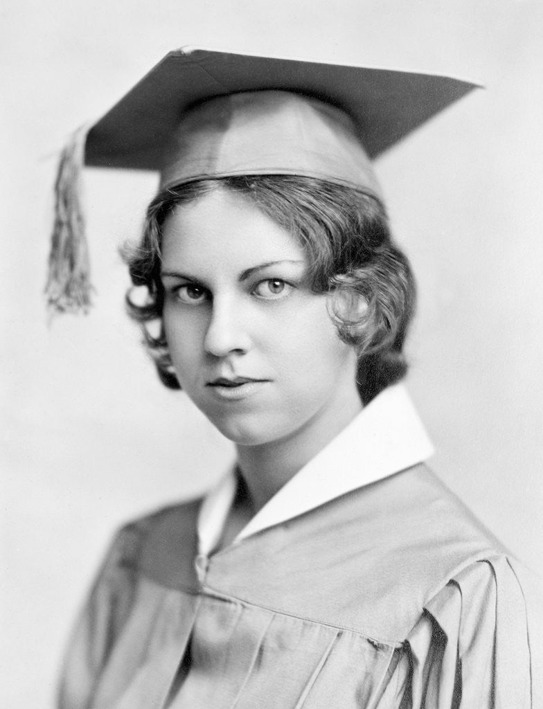 Detail of Young woman high school graduation portrait, ca. 1931 by Anonymous