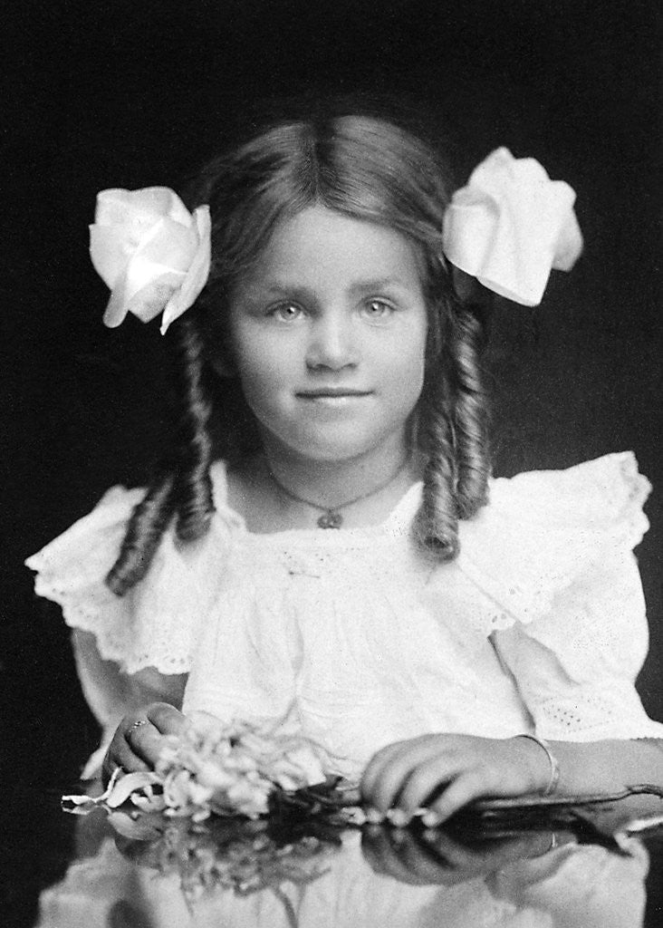 Detail of Four year old girl portrait, ca. 1905 by Anonymous