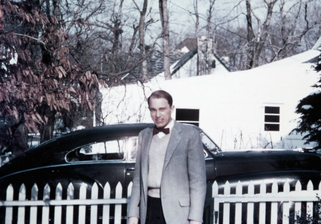Detail of Mature man in front of 1940s car, ca. 1950 by Anonymous