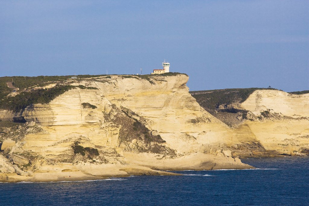 Detail of Lighthouse on coast near town, Boniface, Corsica, France by Anonymous