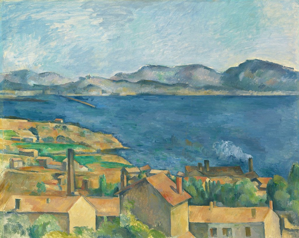 Detail of The Bay of Marseilles, Seen from L'Estaque by Paul Cezanne