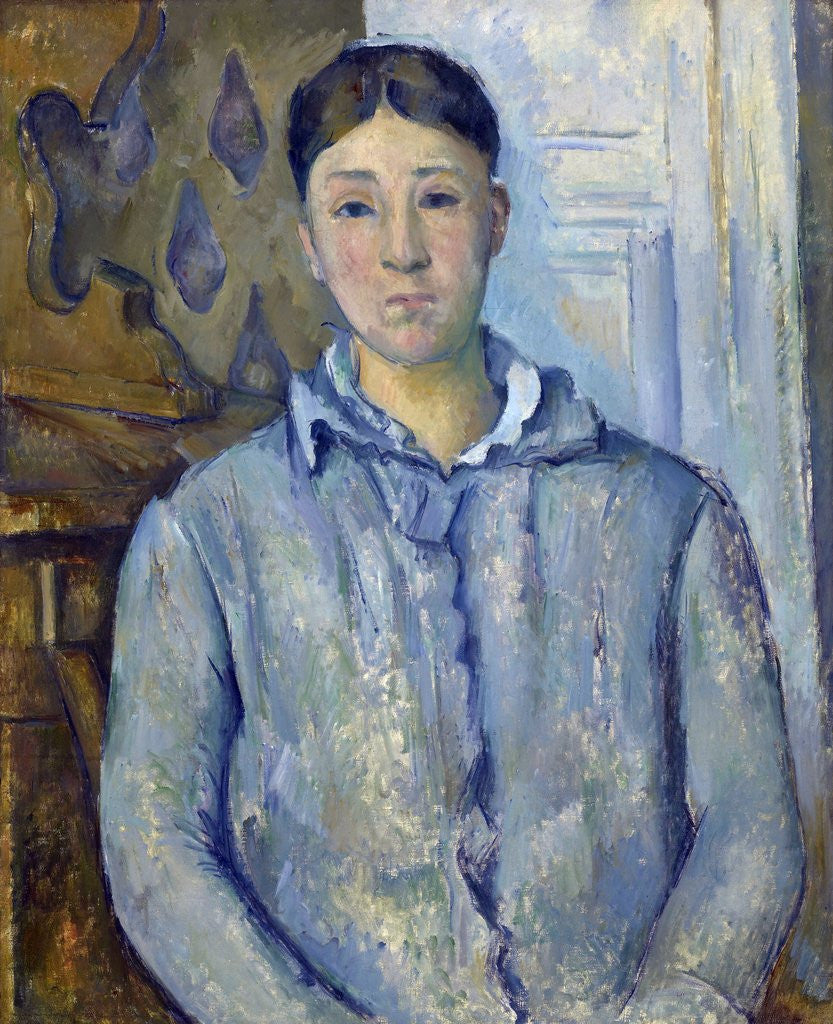 Detail of Madame Cezanne in Blue by Paul Cezanne