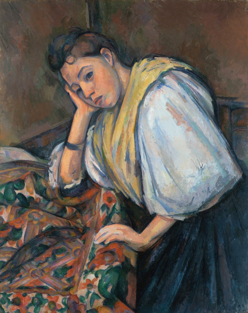 Detail of Young Italian Woman at a Table by Paul Cezanne