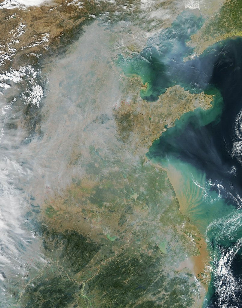 Detail of Smoke and fires in eastern China by Anonymous