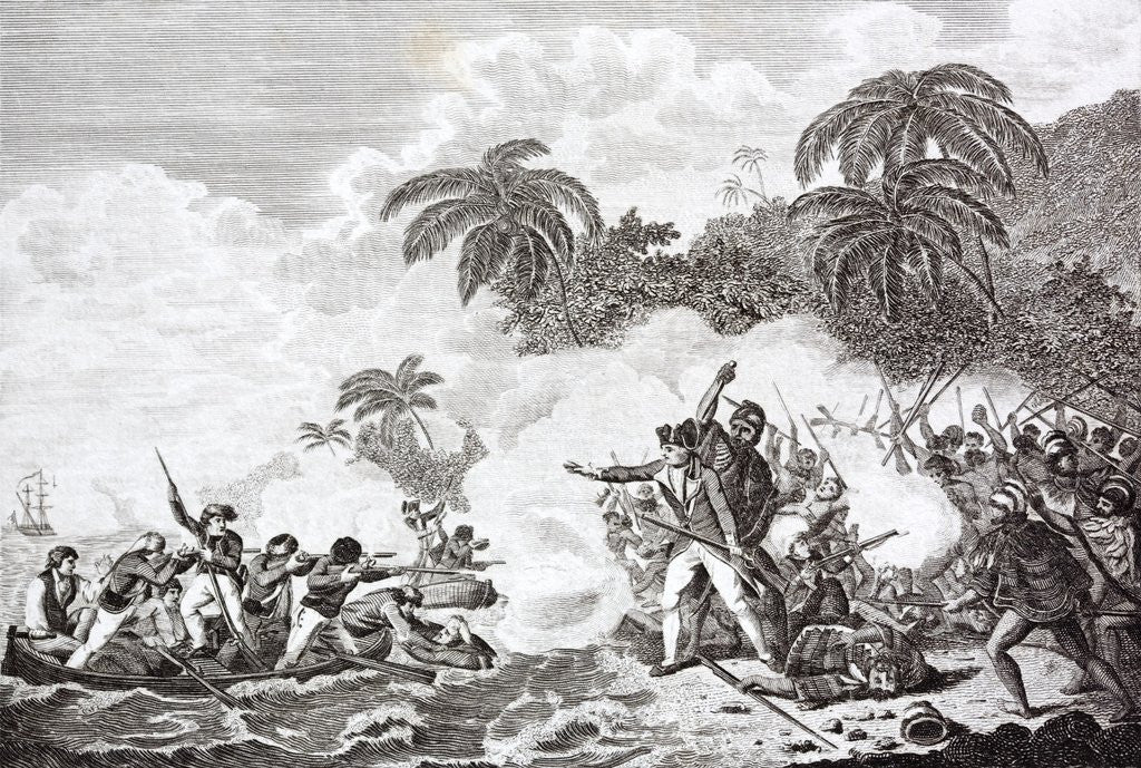 Detail of The death of Captain James Cook. 1728 - 1779 by Anonymous