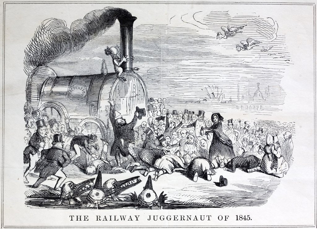Detail of Railway Mania cartoon 0f 1845 by Anonymous