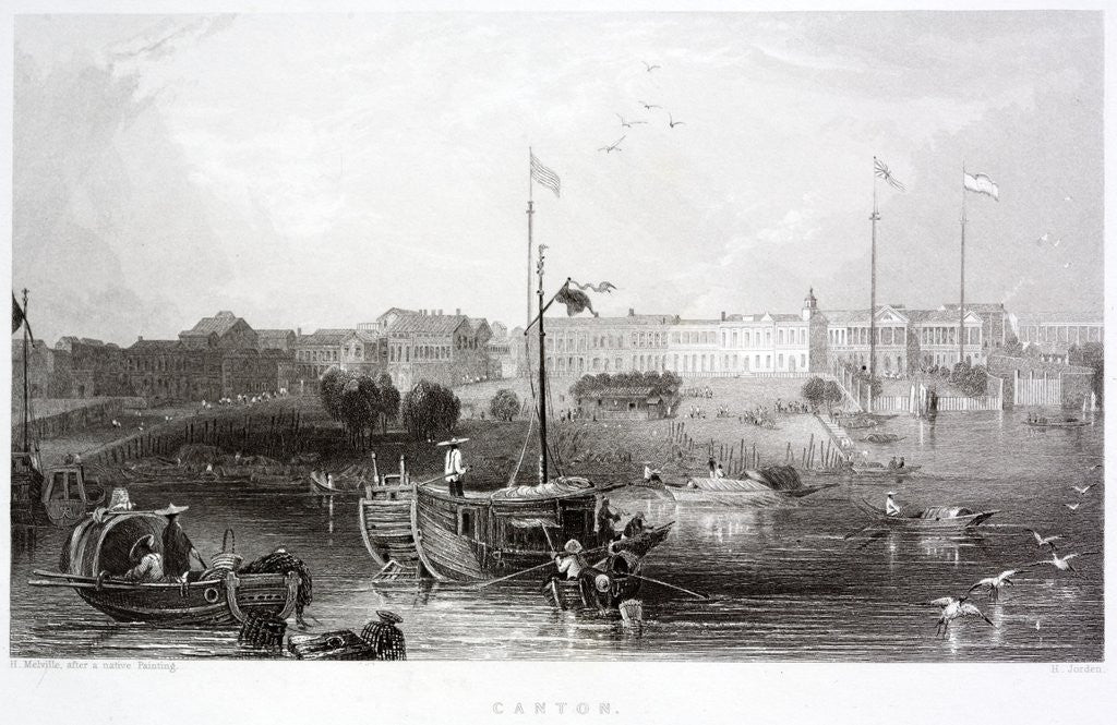 Detail of Canton - Guangzhou - 19th century engraving by Anonymous