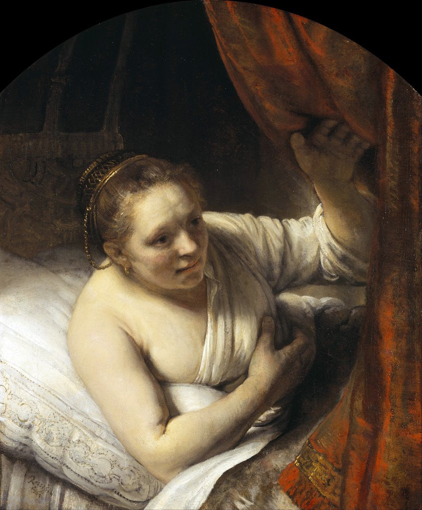 Detail of A Woman in Bed by Rembrandt van Rijn
