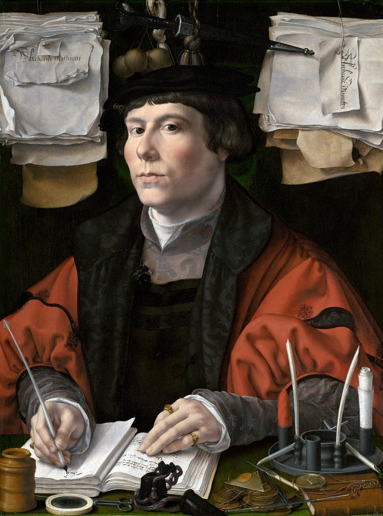 Detail of Portrait of a Merchant by Jan Gossaert