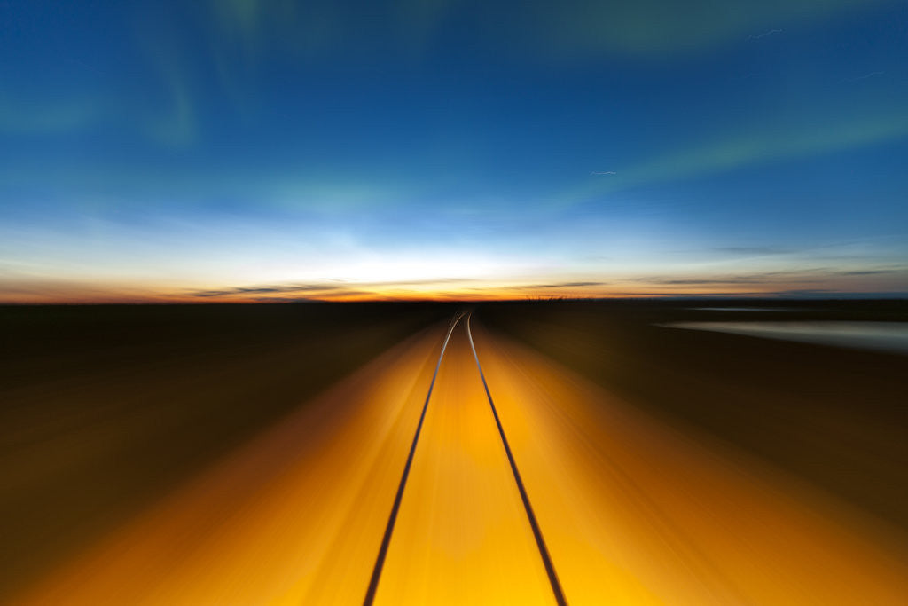 Detail of Northern Lights and Railroad, Churchill, Manitoba, Canada by Anonymous