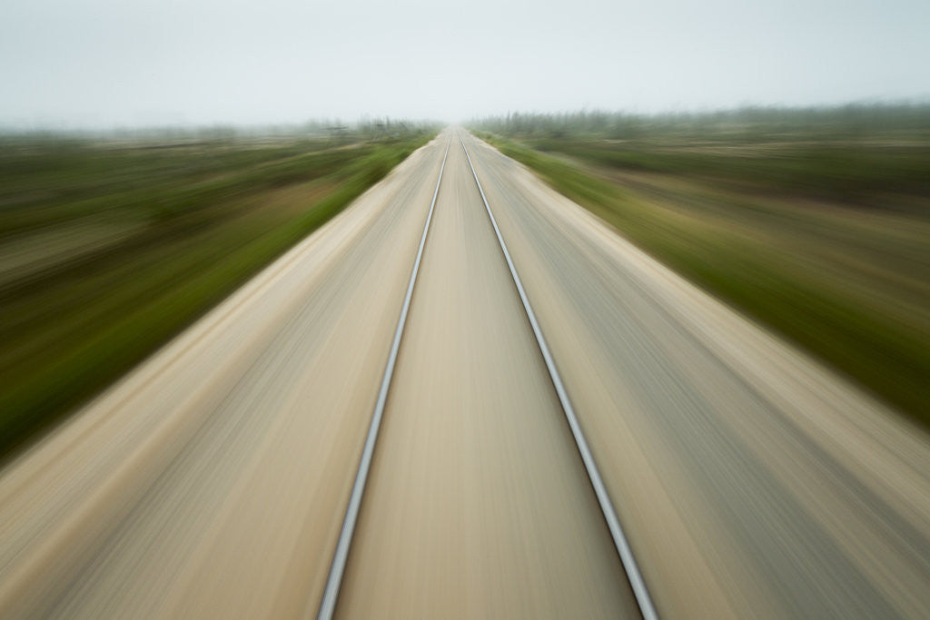 Railroad Tracks, Churchill, Manitoba, Canada by Corbis