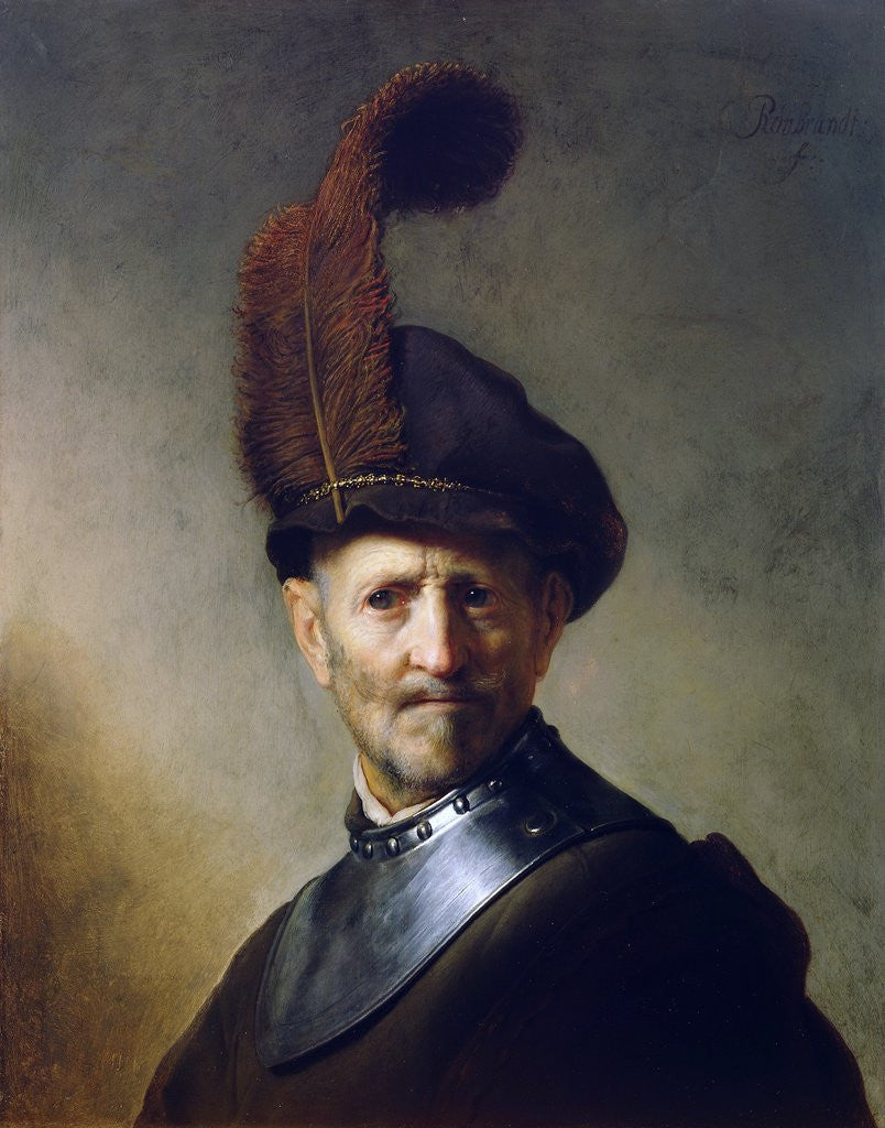 Detail of An Old Man in Military Costume by Rembrandt van Rijn