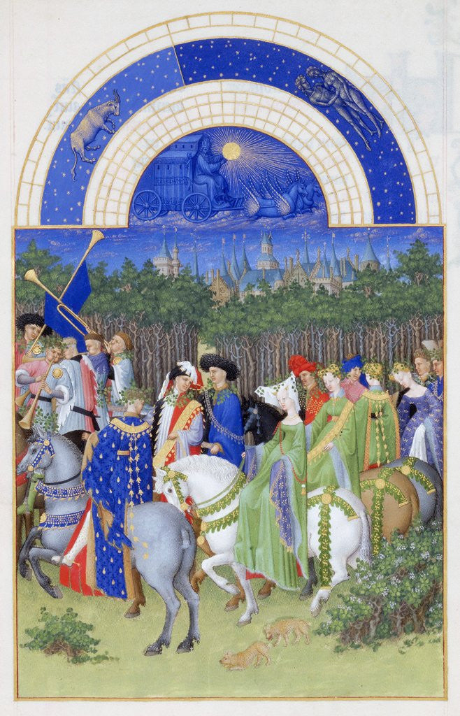 Detail of Très Riches Heures du duc de Berry: Month of May by Frères Limbourg