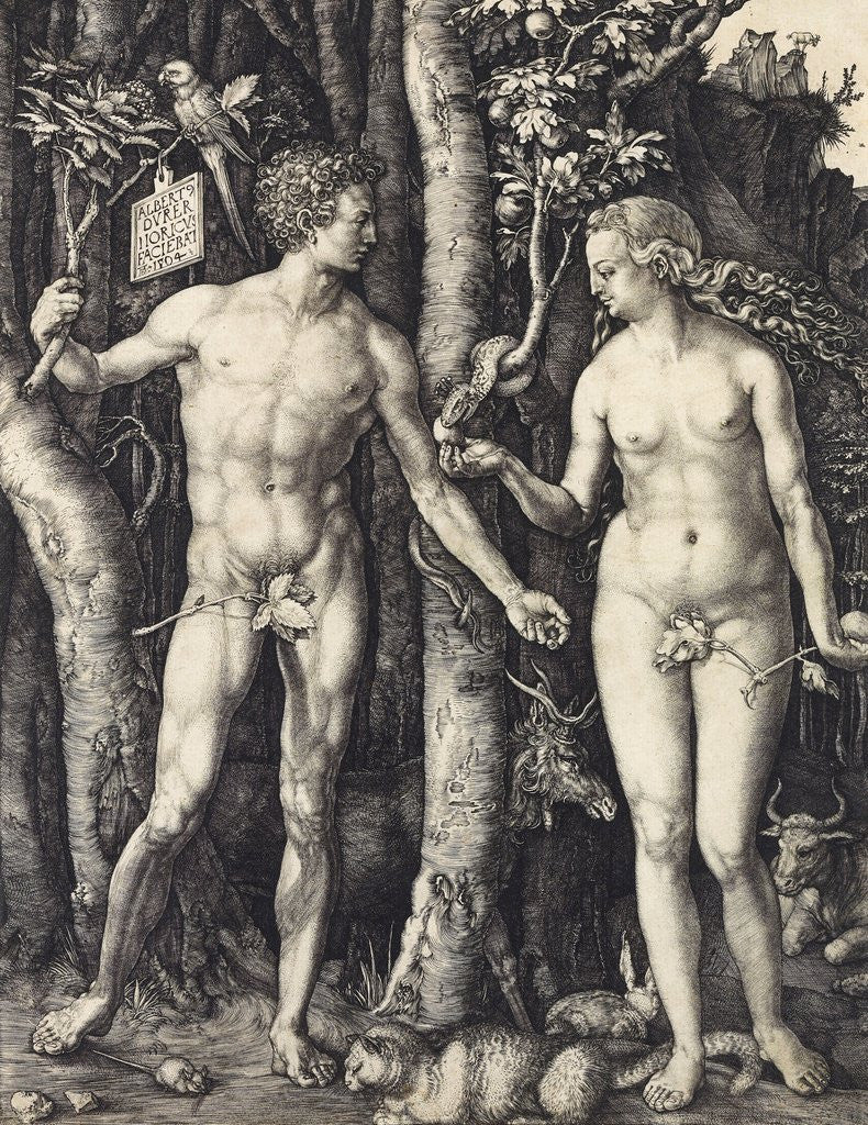 Detail of The Fall of Man (Adam and Eve) by Albrecht Dürer