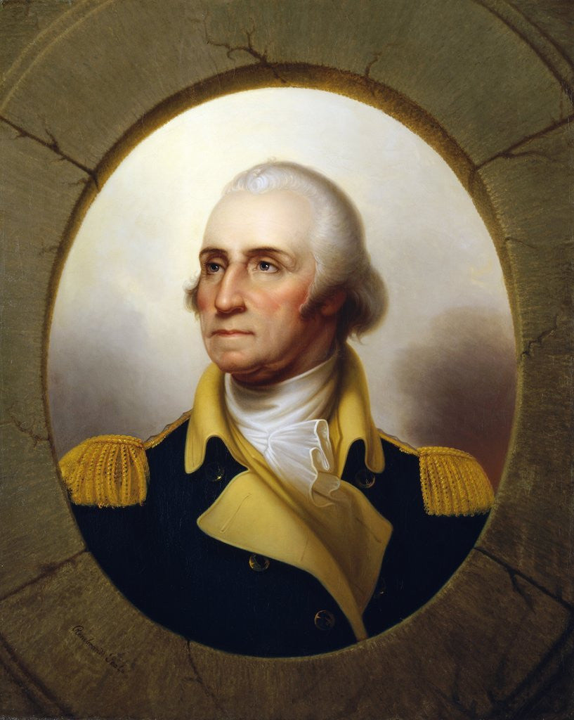 Detail of George Washington (Porthole portrait) by Rembrandt Peale