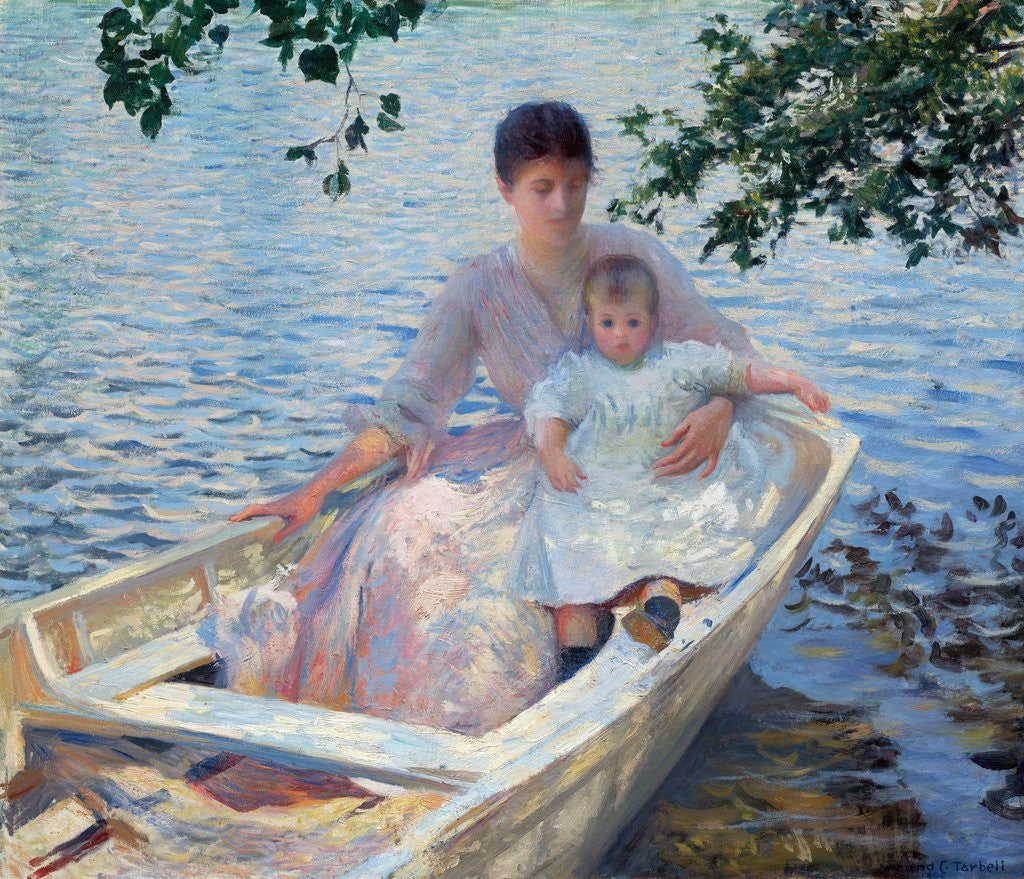 Detail of Mother and Child in a Boat by Edmund Charles Tarbell